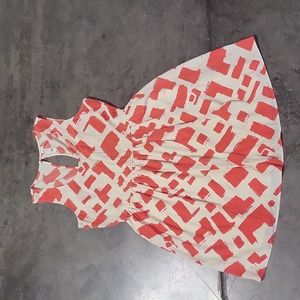 Orange and cream dress